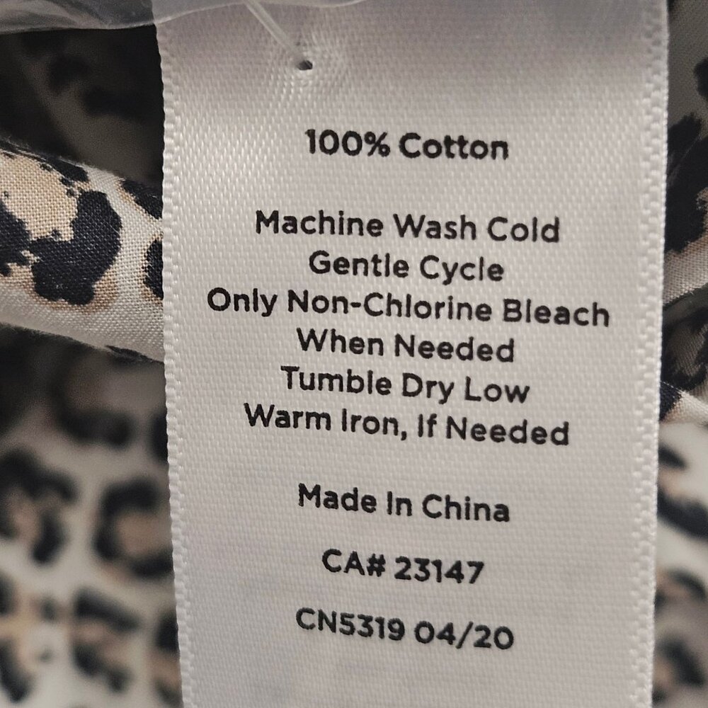 Talbots Plus Petite Leopard Print Button-Down Shirt 3XP 100% Cotton - Picture 4 of 9